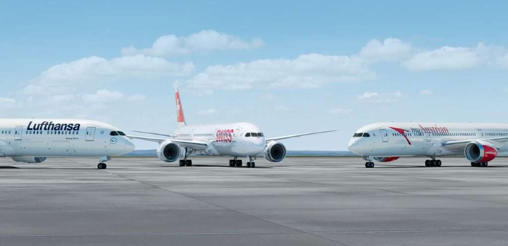 Boeing 787 Dreamliners part of Lufthansa Group