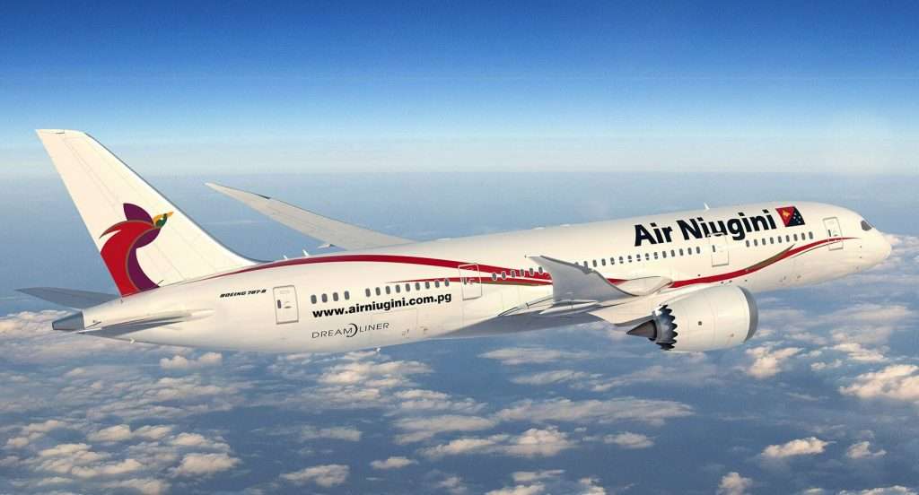 Boeing [NYSE: BA] and Air Niugini today announced the carrier has selected Boeing’s family of fuel-efficient 787-8 airplanes to expand its future fleet. (Image credit: Boeing)