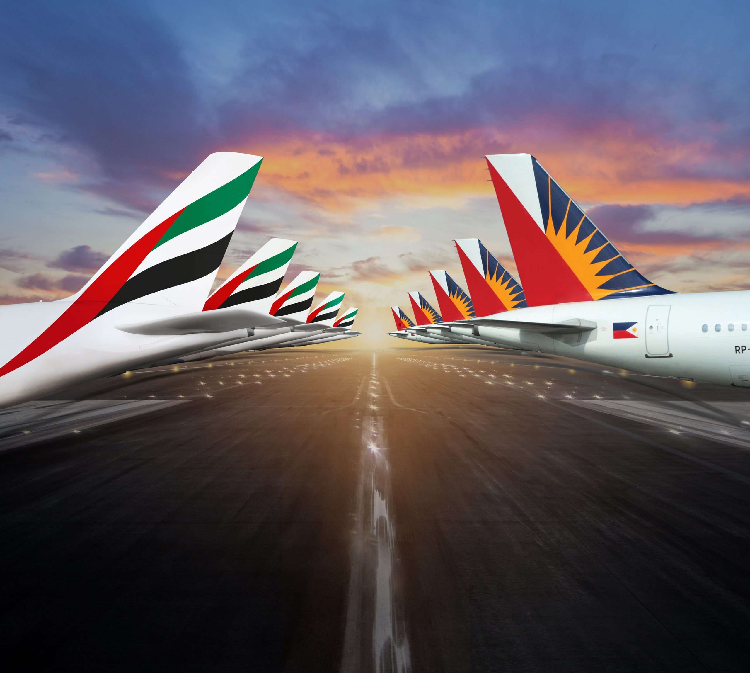 emirates and philippine airlines tail
