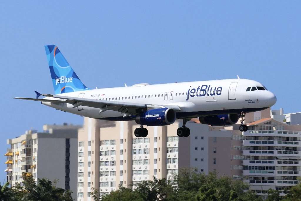 JetBlue airbus A320-200 arriving into San Juan from Washington National and registered as N534JB