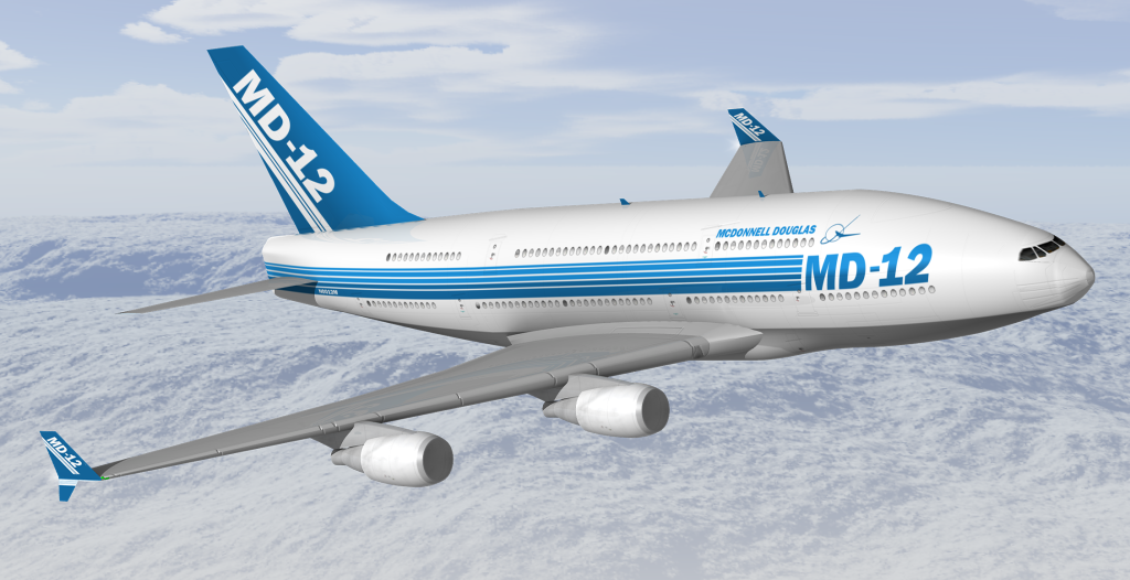 McDonnell Douglas studied a quad-engined double decker superjumbo in the 1990s to better compete with the Boeing 747 and fend of emerging competition from the upcoming Airbus A380. However, the plane was never released for several crucial reasons.