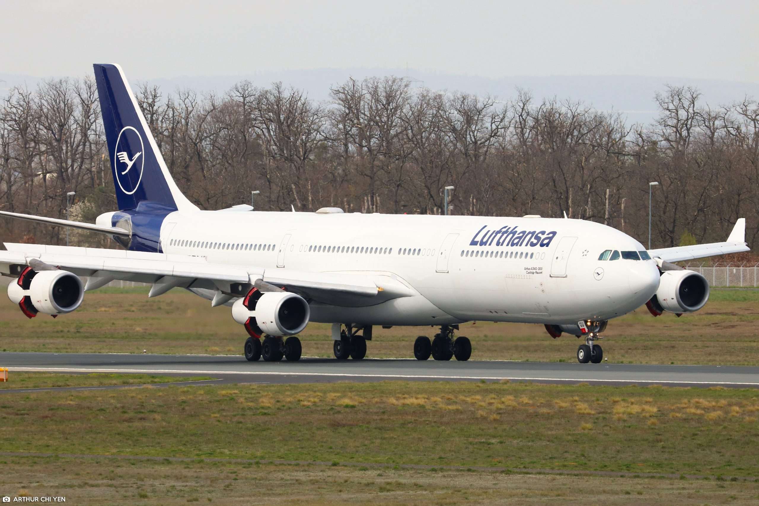 A Lufthansa Airbus A340-300 in Frankfurt from Denver