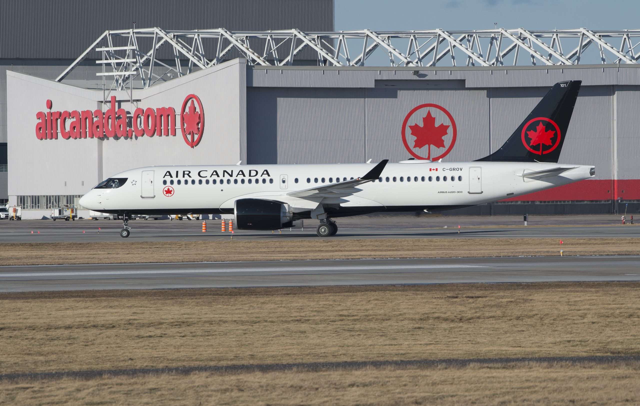 An Air Canada Airbus A220-300 in Montreal