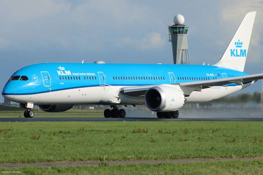 A KLM Boeing 787 Dreamliner at Amsterdam Schiphol