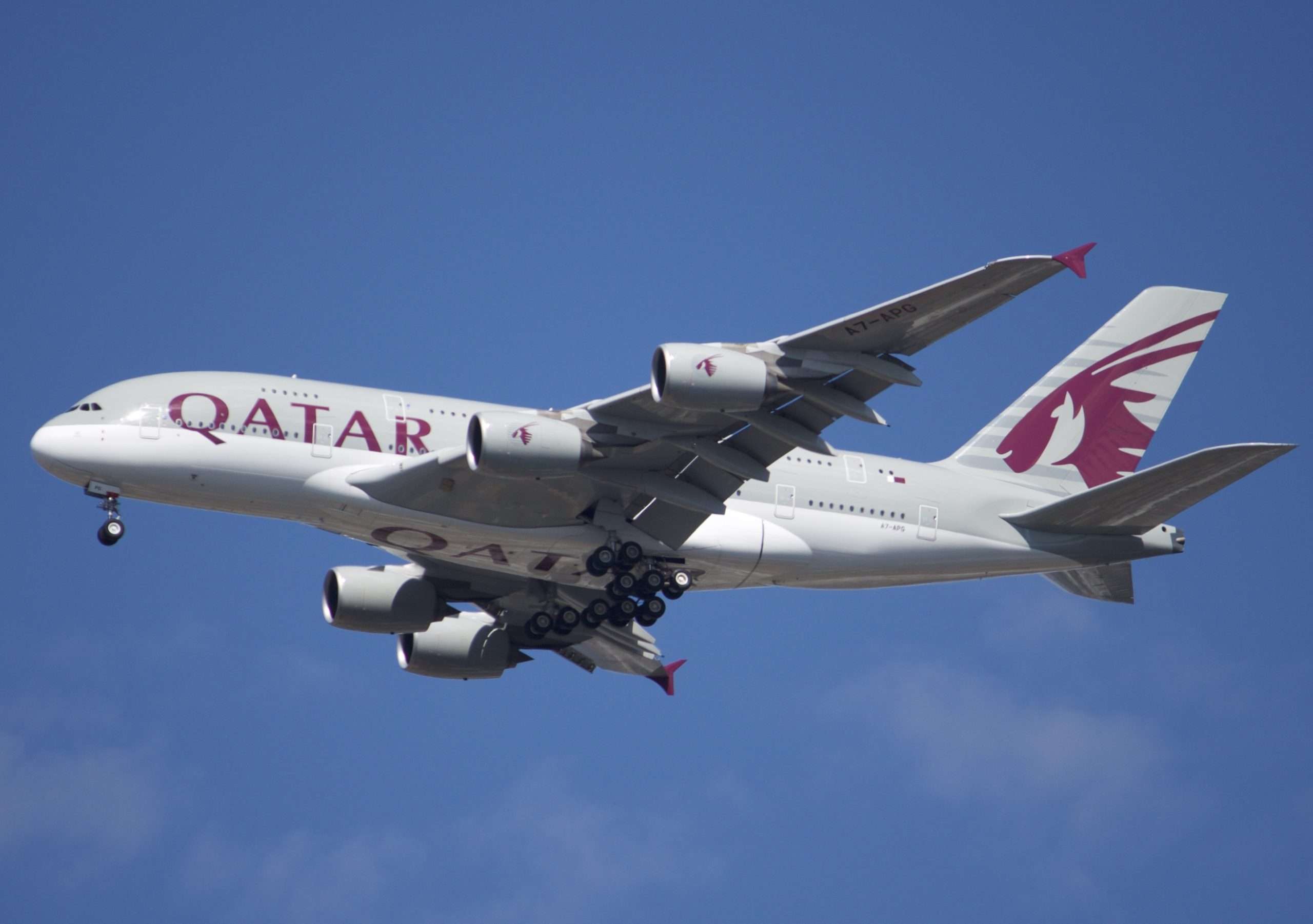 A Qatar Airways Airbus A380-800