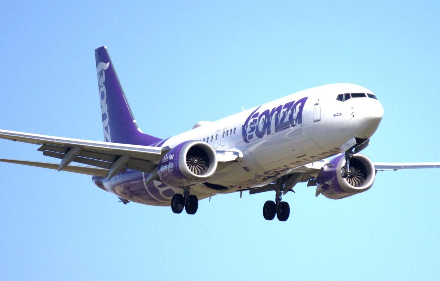 A Bonza 737 MAX arrives into Melbourne Airport