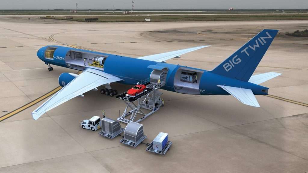 A Boeing 777 Big Twin Converted Freighter