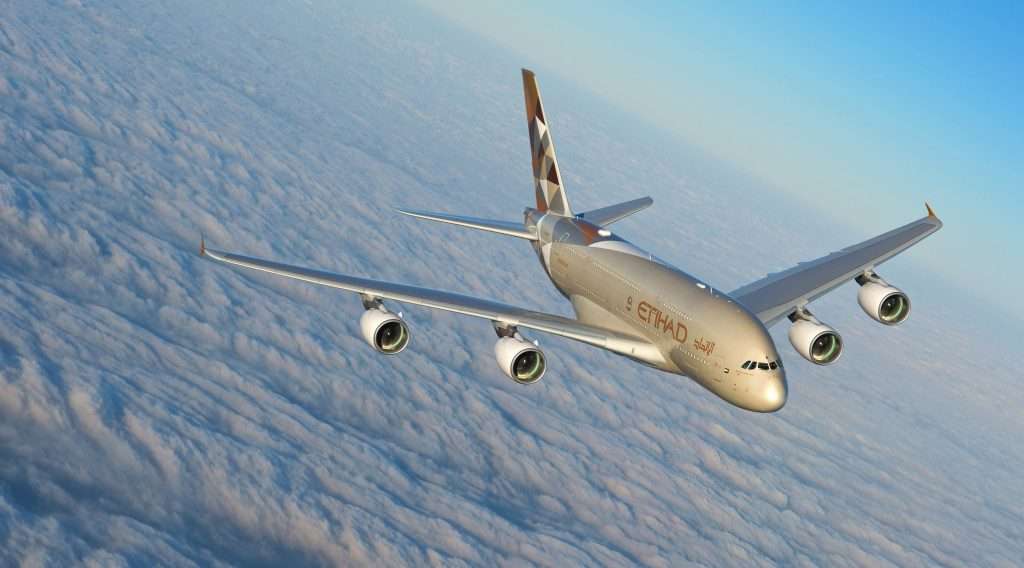 An Etihad Airways Airbus A380-800