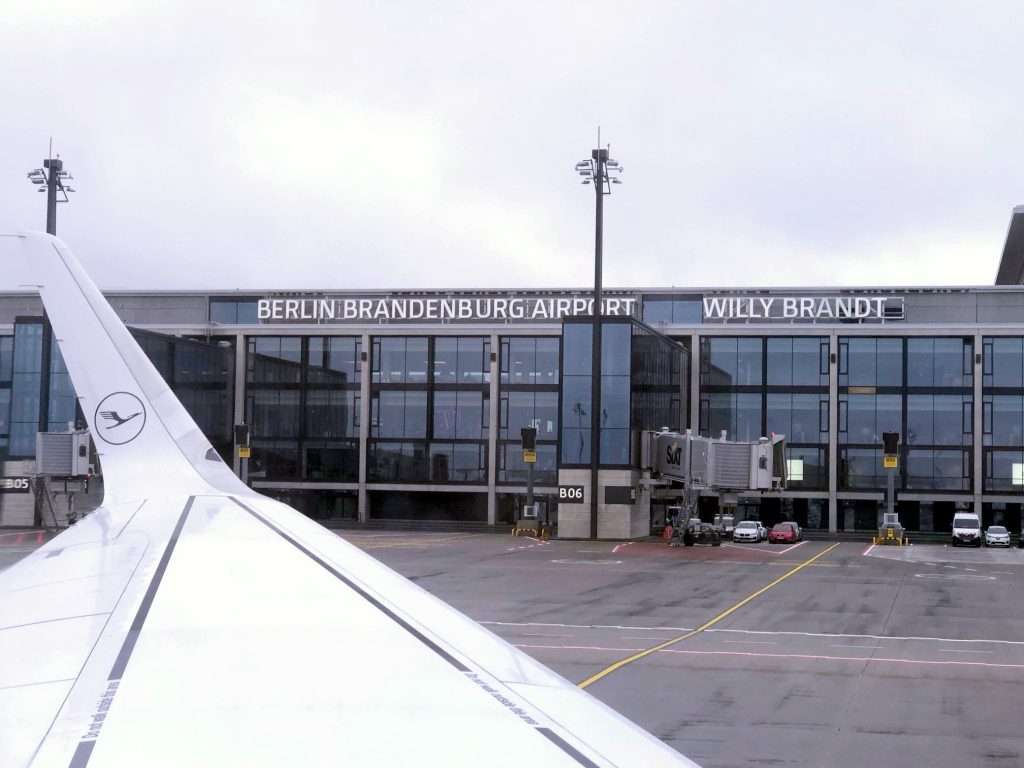 A Lufthansa aircraft at Berlin Brandenburg