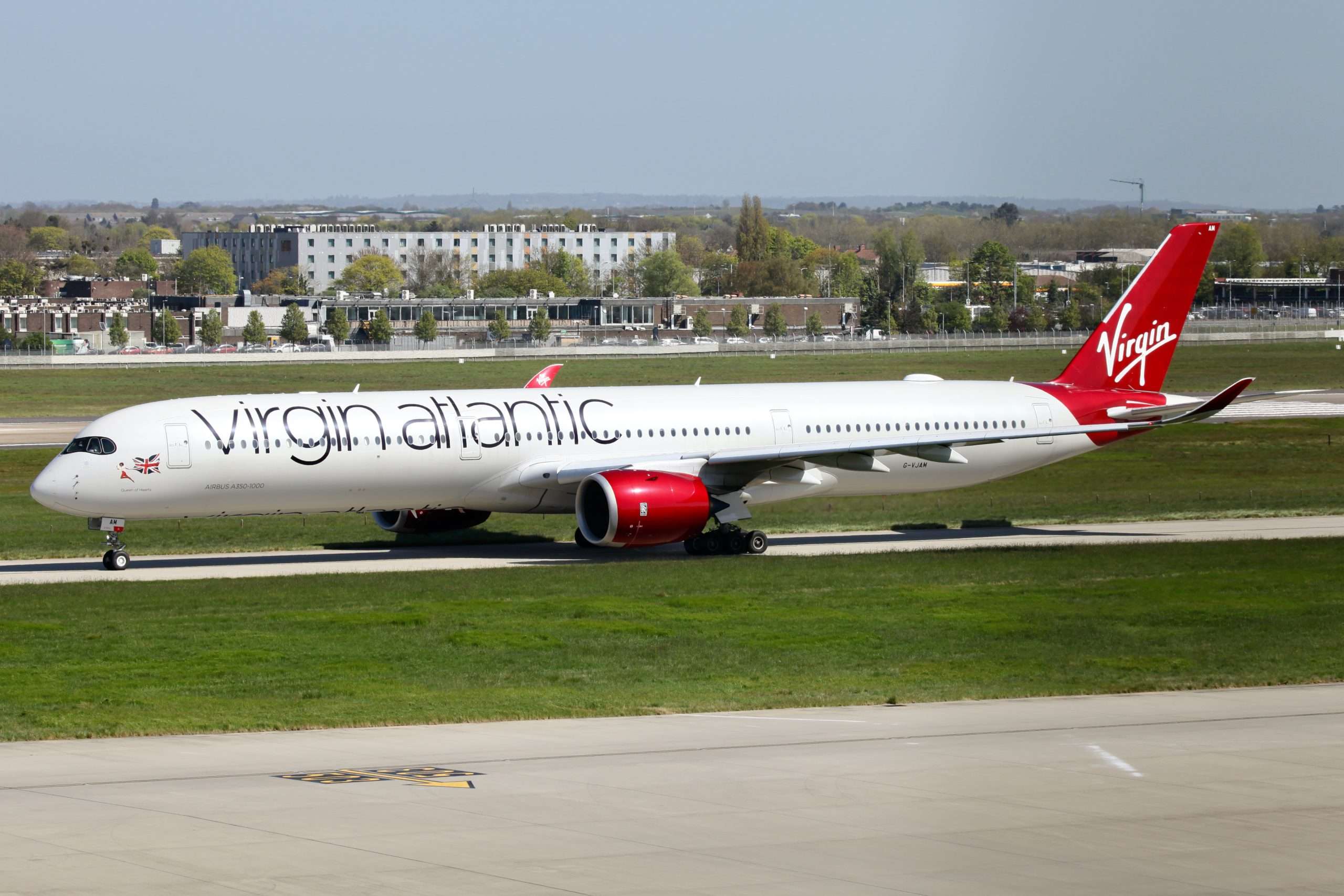 A Virgin Atlantic Airbus A350-1000 at London Heathrow