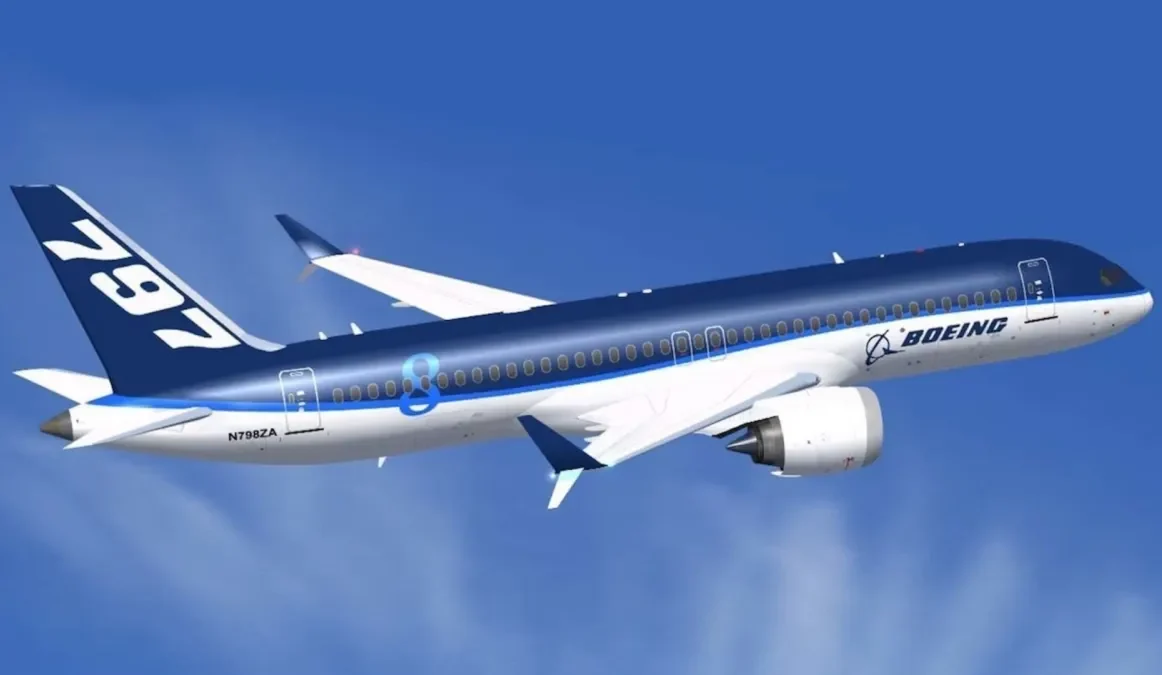 A prospective Boeing NMA, a new middle of the market airliner dubbed the 797