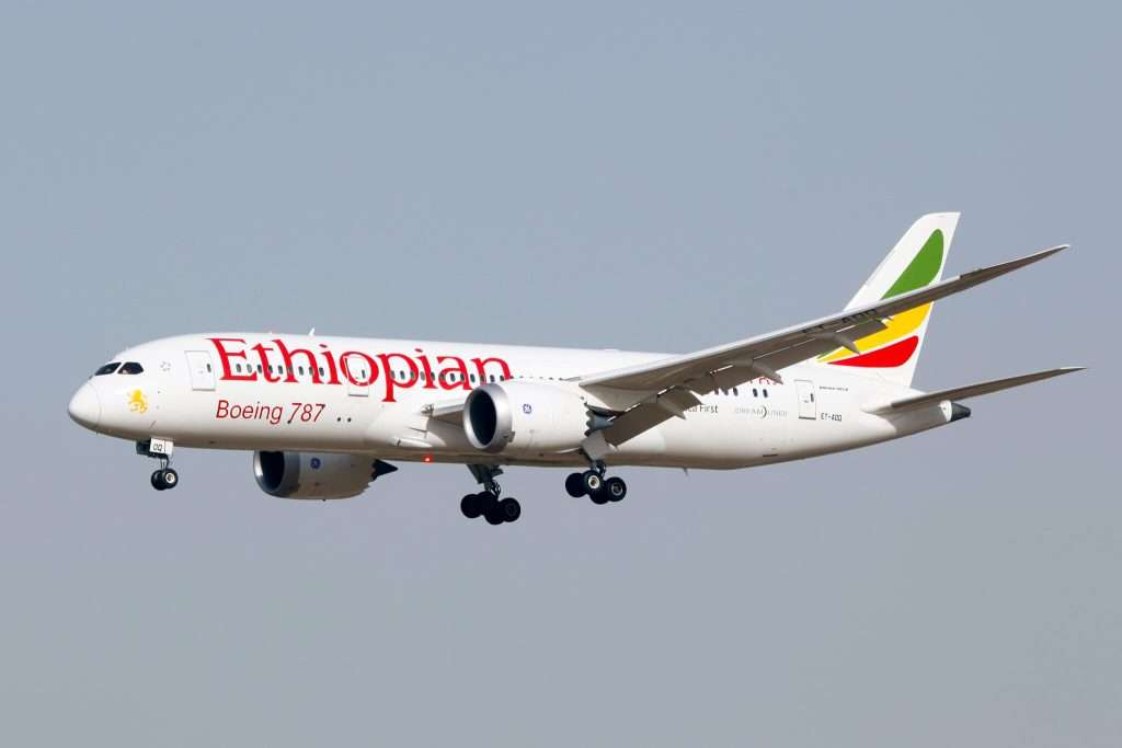 An Ethiopian Airlines Boeing 787 Dreamliner