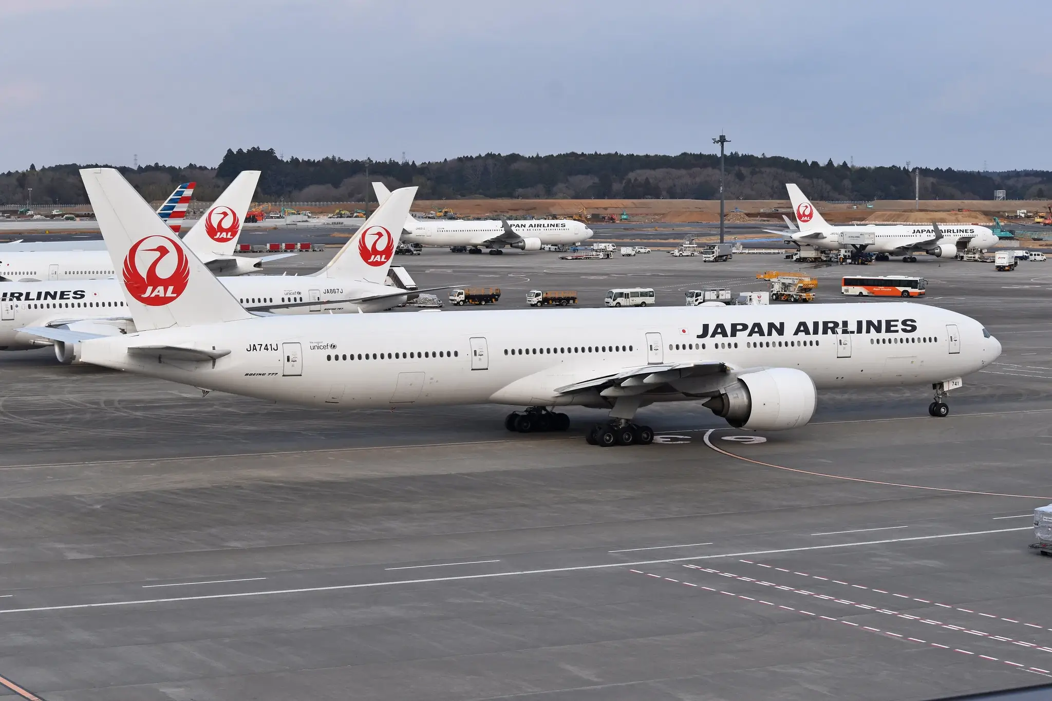 A Japan Airlines Boeing 777-300ER in Tokyo