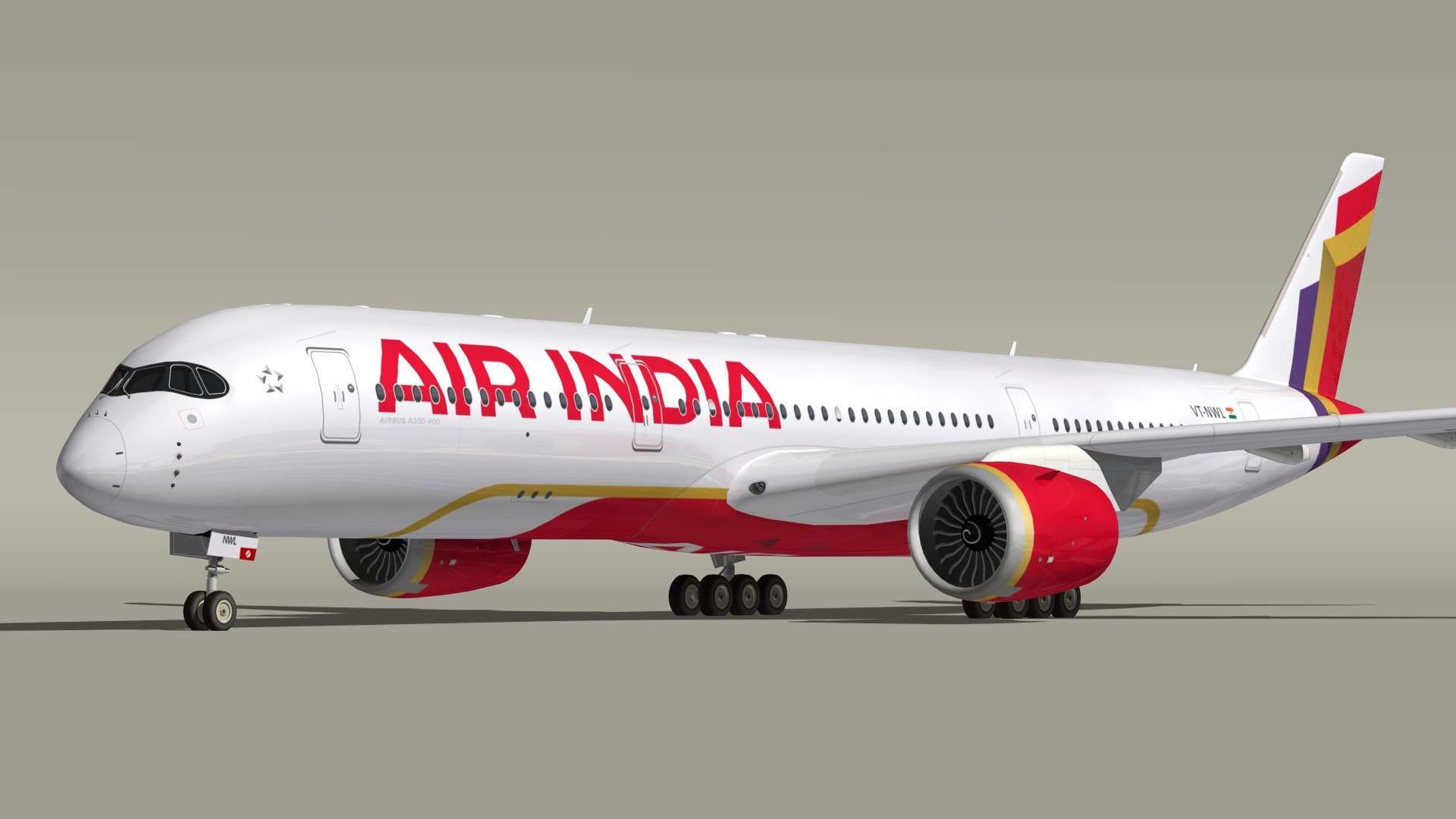 An Air India Airbus A350-900 rendering