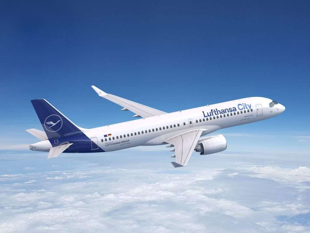 A Lufthansa City Airbus A220