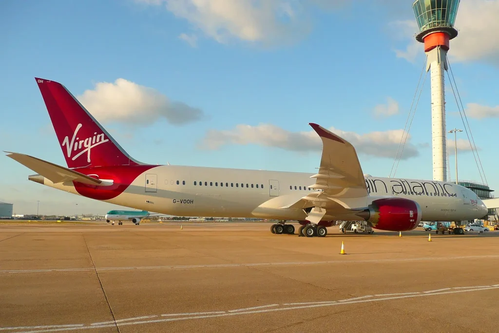 A Virgin Atlantic Boeing 787-9 in London