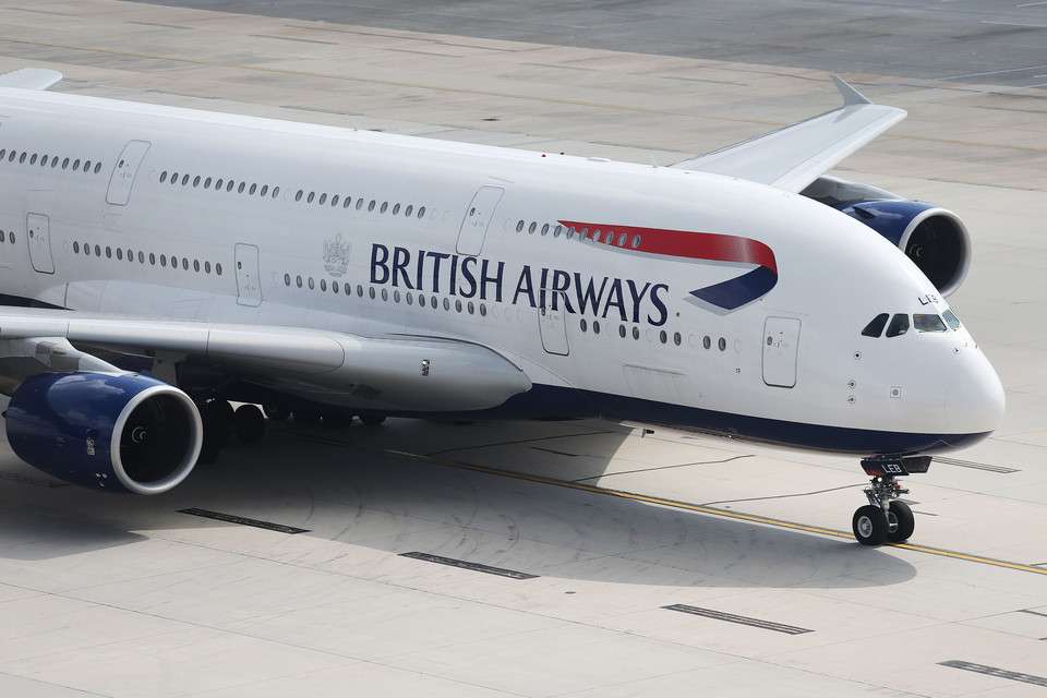 A British Airways Airbus A380-800 rrives at Washington Dulles International Airport
