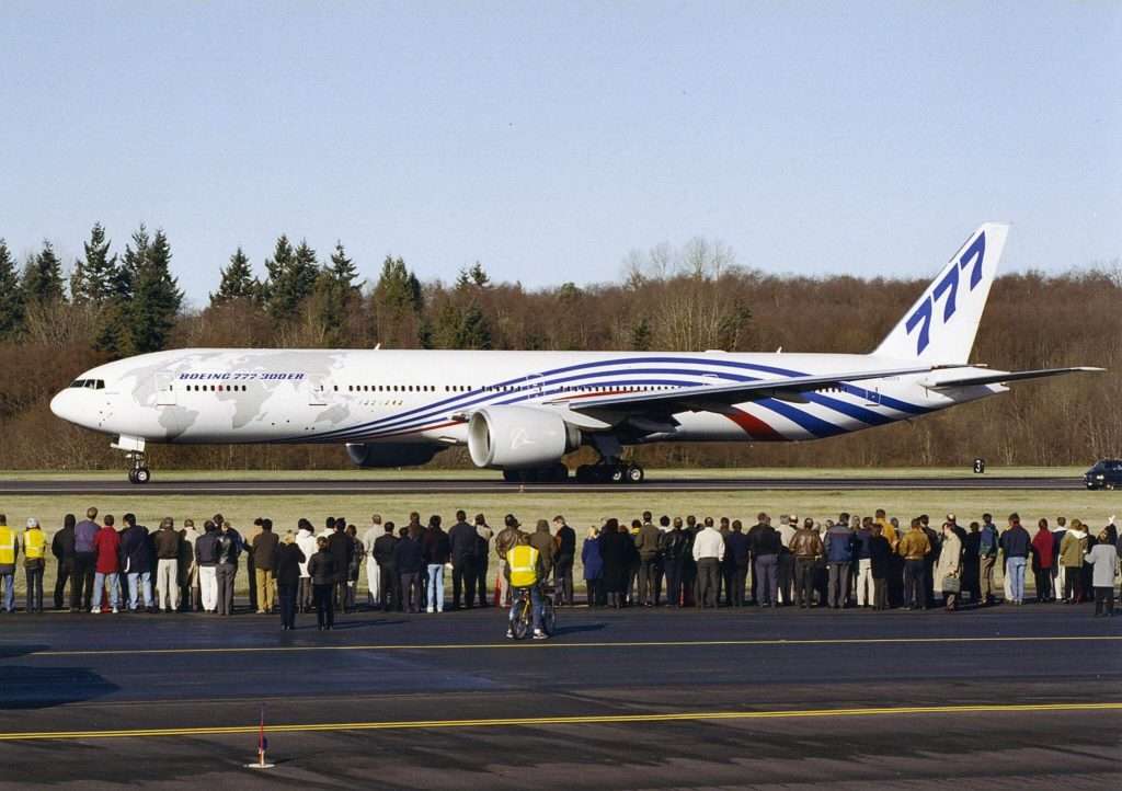 The Boeing 777-300ER operates its first flight