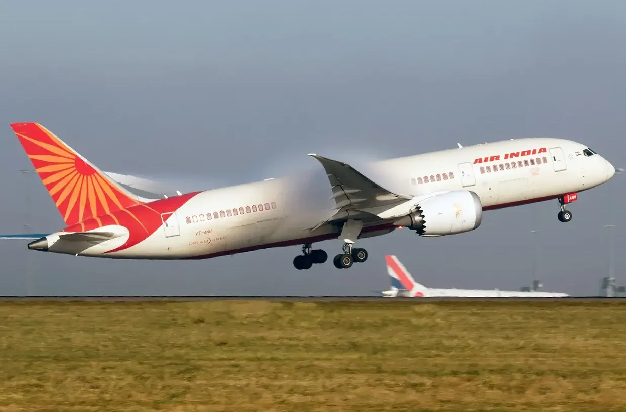 An Air India Boeing 787 departs Paris