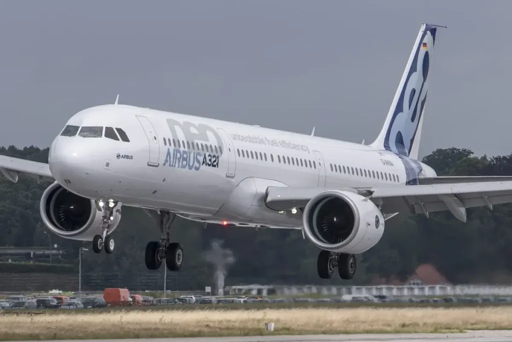 An Airbus A321neo during test flights