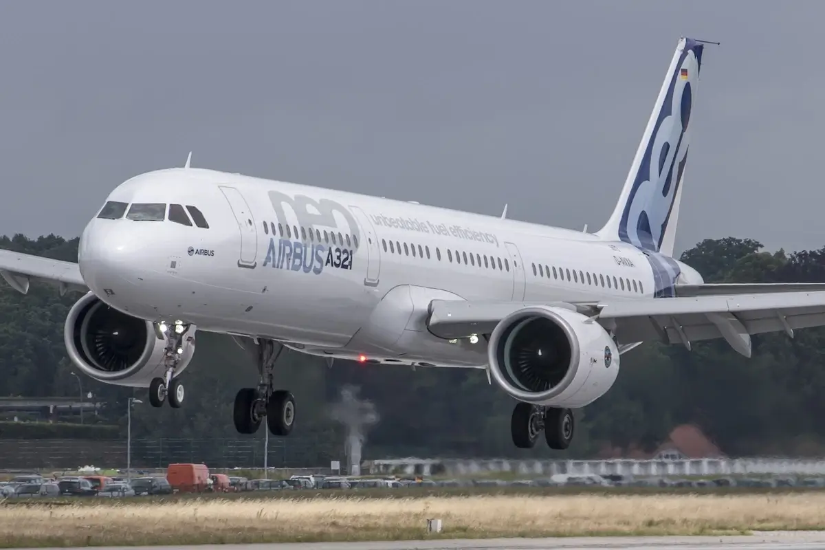 An Airbus A321neo during test flights