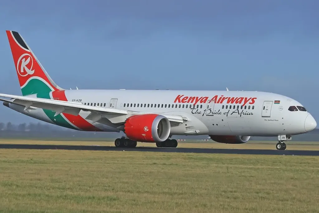A Kenya Airways Boeing 787 Dreamliner in Amsterdam