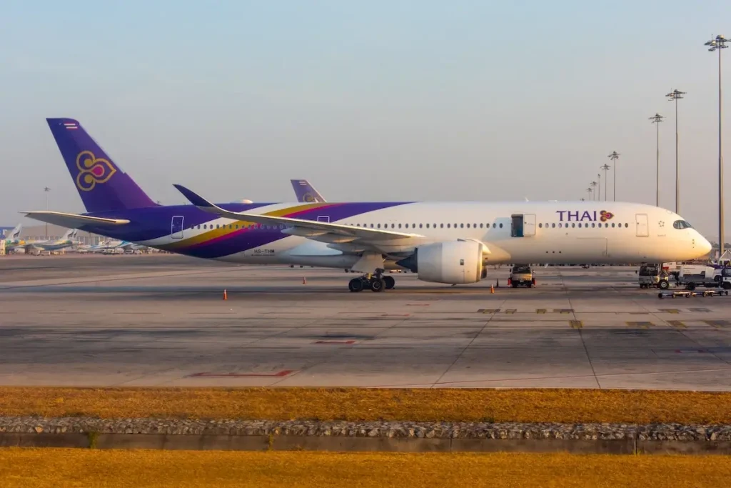 A Thai Airways Airbus A350-900 in Bangkok