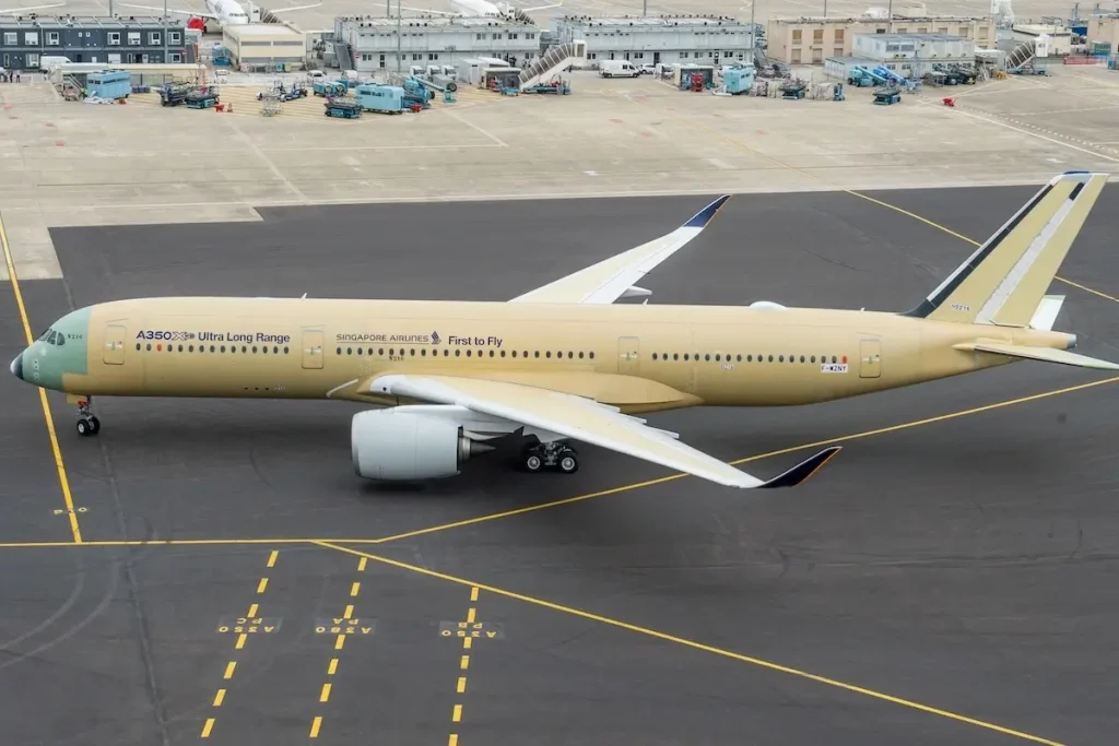 An Airbus A350-900ULR before delivery