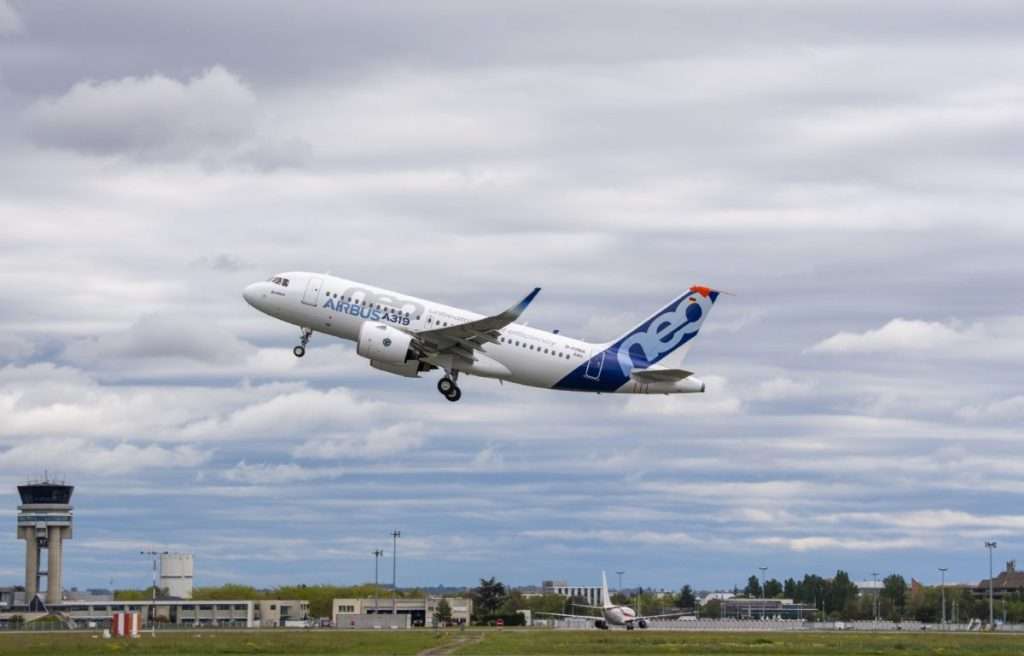 the Airbus A319neo operates its first flight
