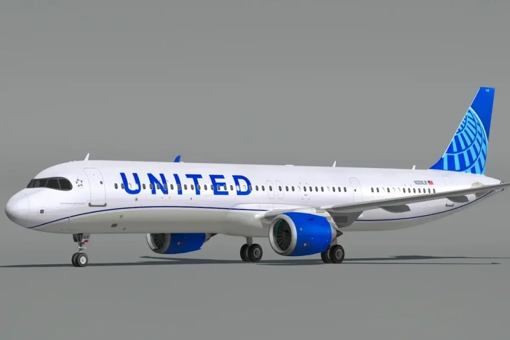 A United Airlines Airbus A321XLR