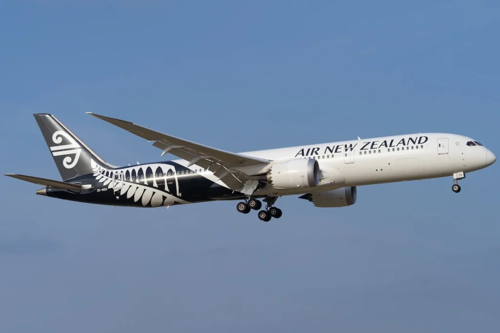 Air New Zealand Boeing 787-9 landing to the Narita International Airport in Tokyo, Japan.