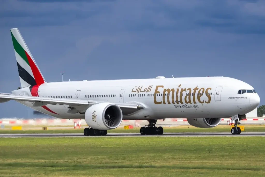 Emirates Boeing 777-31H(ER) REG: A6-ENR at Vaclav Havel Airport Prague