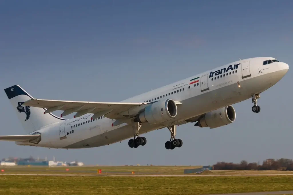 Iran Air Airbus A300 airliner take off on April 10, 2015 in Prague,Czech Republic. Iran air is the flag carrier airline of Iran,operating services to 60 destinations