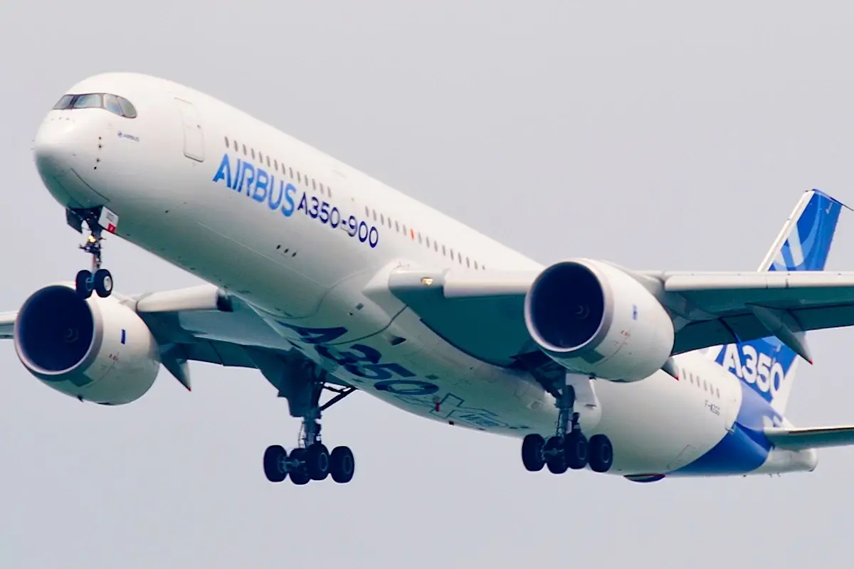 The Airbus A350-900 during test flights