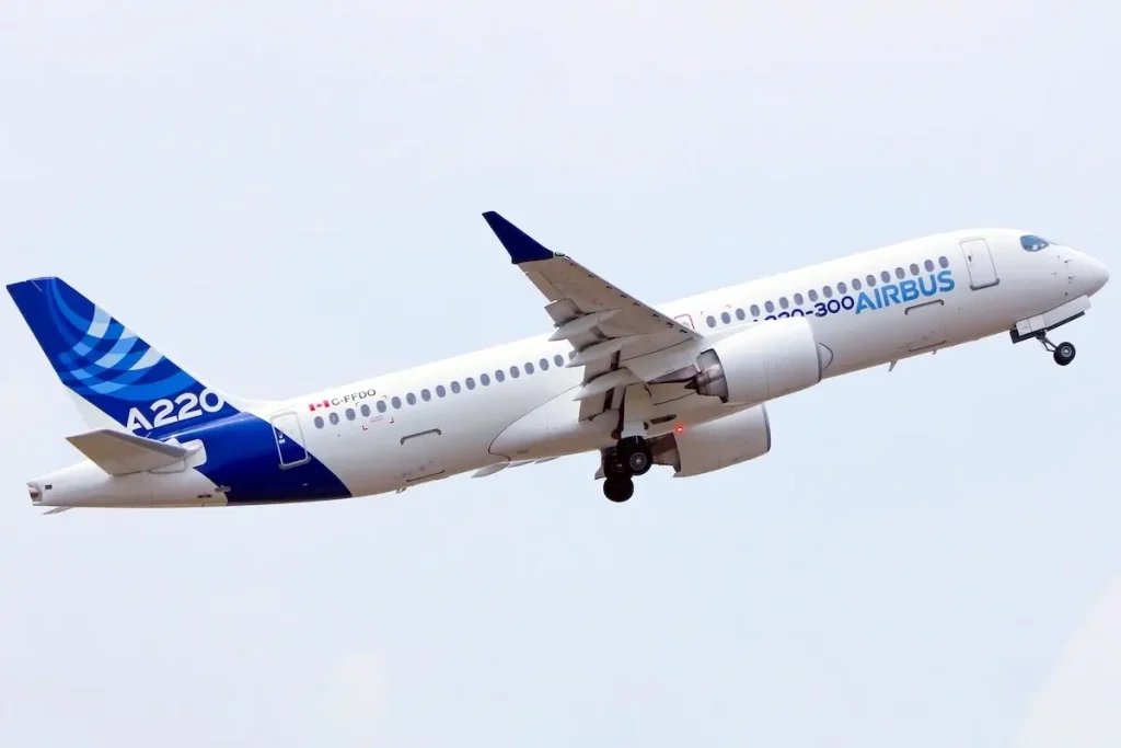Sepang, Malaysia- Aug 3 2019: Airbus A220 demonstrator (Reg: C-FFDO) departs KLIA on a 2 hour long demo flight.