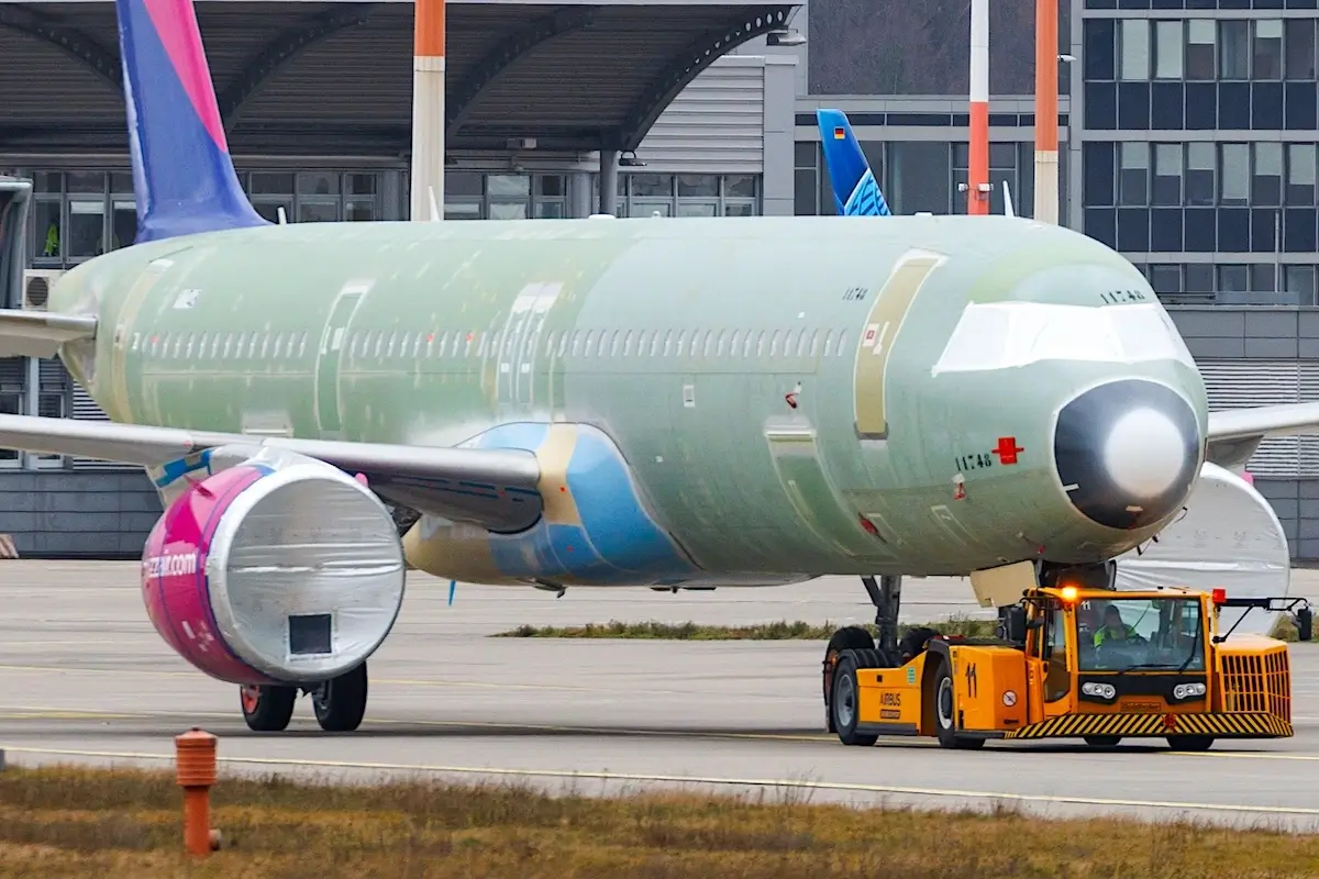 A Wizz Air Airbus A321neo aircraft in production