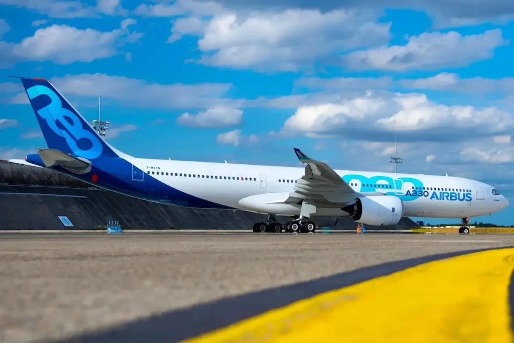 The Airbus A330neo parked