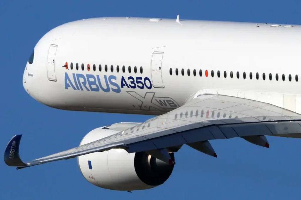Airbus A350-941 F-WXWB manufactered by Airbus Industrie perfoming demonstration flight in Zhukovsky during MAKS-2015 airshow.