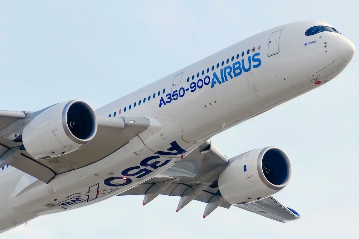 Airbus A350-900 during demonstration flight in Russia