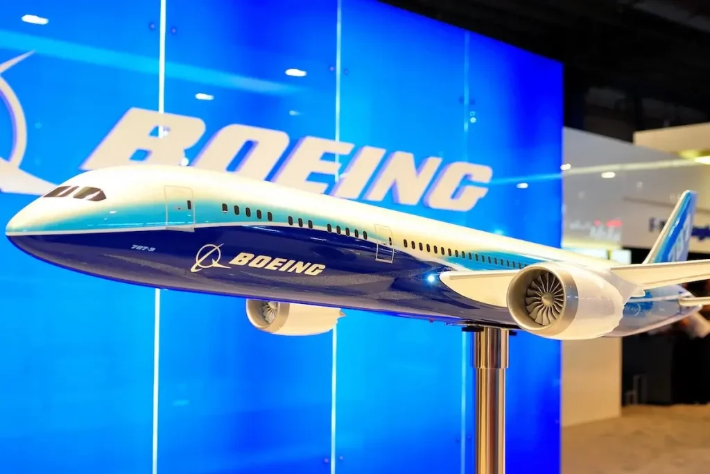 SINGAPORE - FEBRUARY 03: Model of Boeing 787 Dreamliner aircraft at Singapore Airshow February 03, 2010 in Singapore