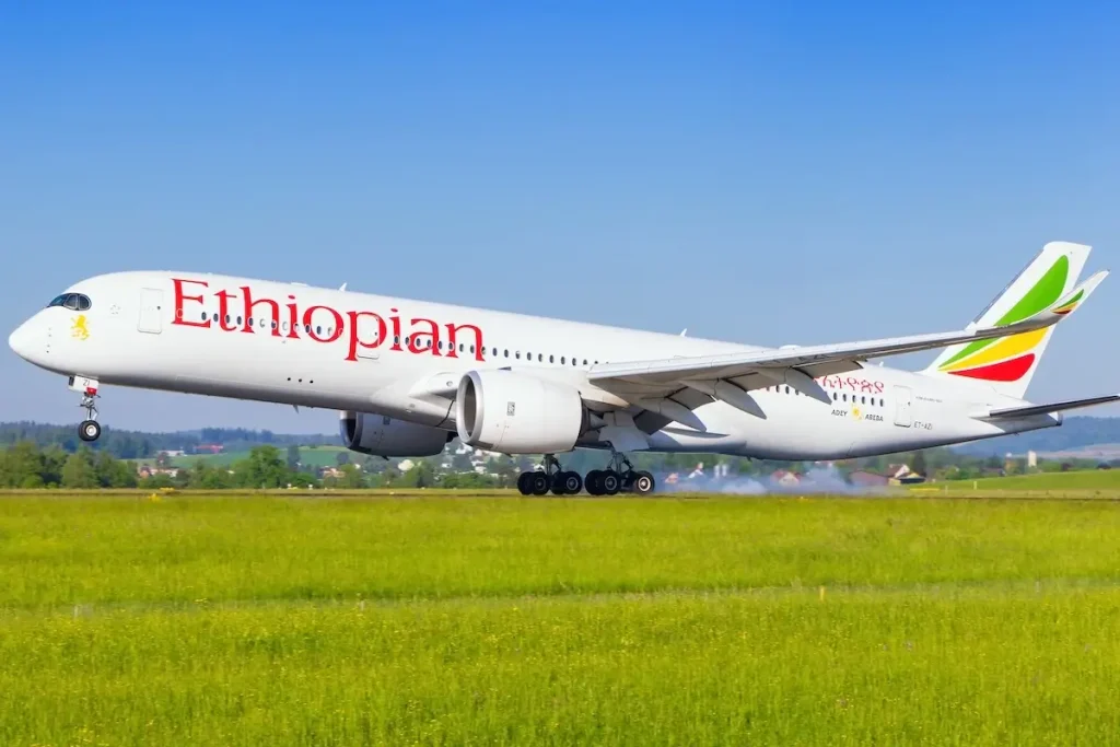 Zürich, 1 Mai 2024: Ethiopian Airliners Airbus A350 airplane at Zürich Airport