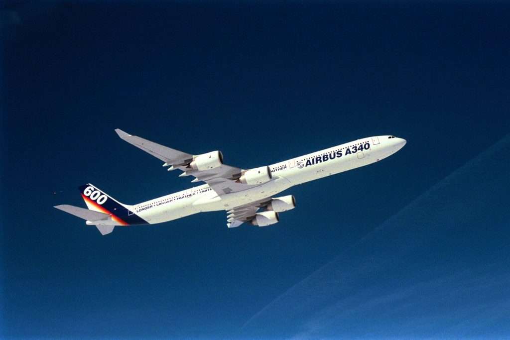 The first Airbus A340-600 flight