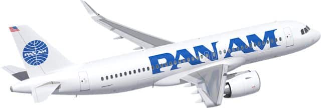 A Pan Am Airbus A320neo rendering