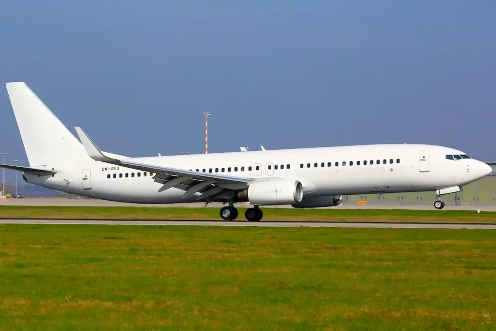 Stuttgart, Germany – 8. April 2017: Air Explore Boeing 737at Stuttgart airport (STR) in Germany. Boeing is an aircraft manufacturer based in Seattle, Washington.