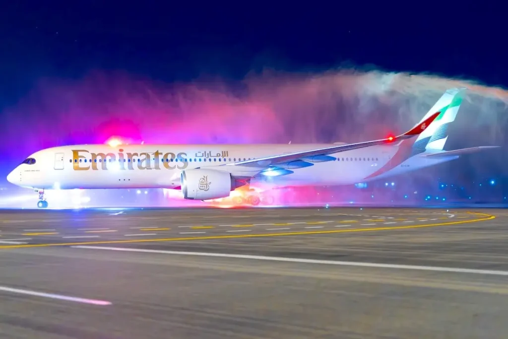 The Emirates Airbus A350-900ULR makes its debut in Australia for the very first time with Adelaide Airport selected as the first airport in the world to welcome the ULR configuration of the widebody.