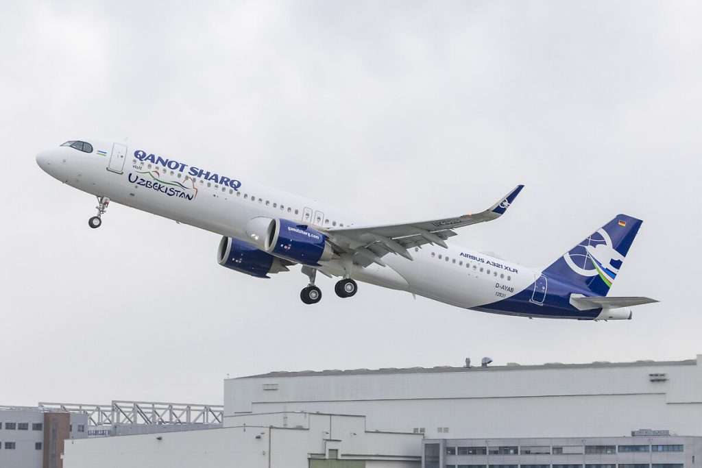 The first Airbus A321XLR for Qanot Sharq