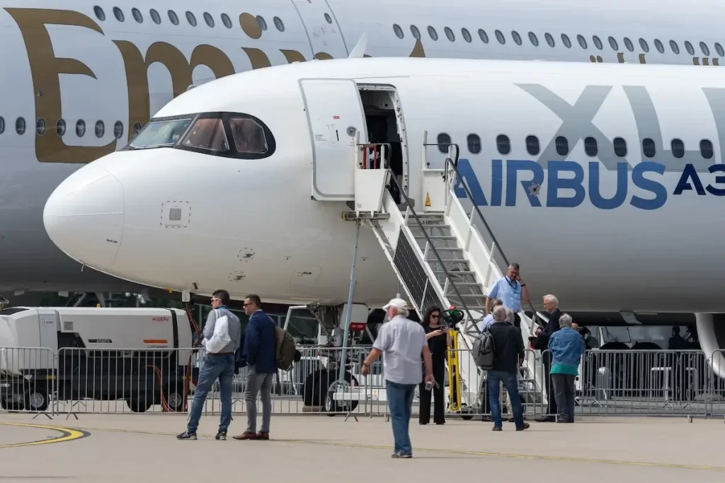 BERLIN - JUNE 06, 2024: The narrow-body airliner Airbus A321XLR. ILA Berlin Air Show 2024.