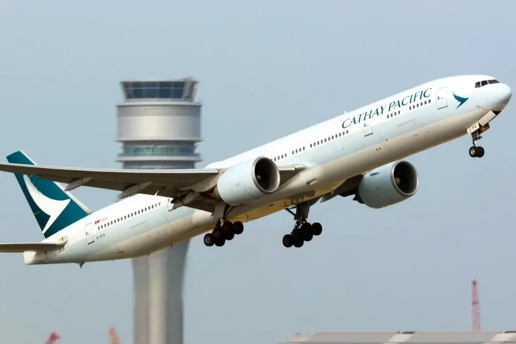 Hong Kong - 2024 DEC 10 - Cathay Pacific Boeing 777 at Hong Kong International Airport