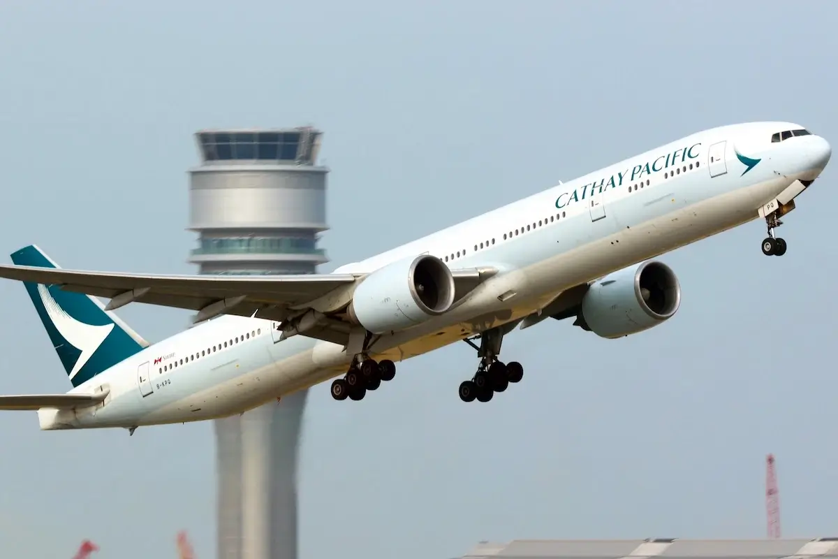 Hong Kong - 2024 DEC 10 - Cathay Pacific Boeing 777 at Hong Kong International Airport