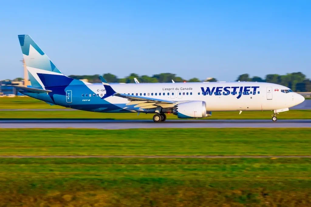Montreal, Canada - September 24, 2025: Westjet 737 MAX Montreal